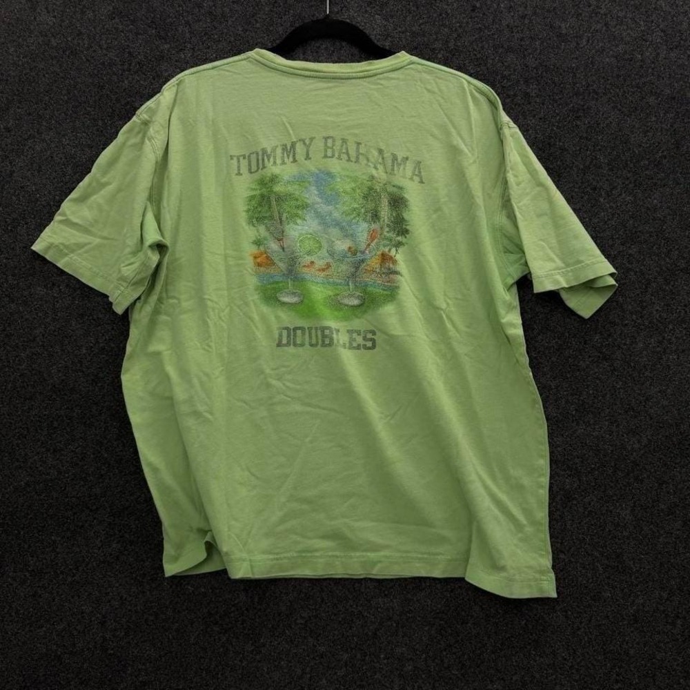 Tommy Bahama Doubles Graphic Tee Men's Size L Green Tropical Shirt